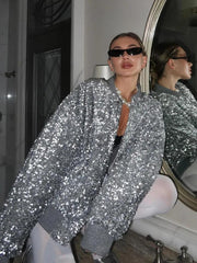 The Stormy Paillet Glitter Bomber Jacket