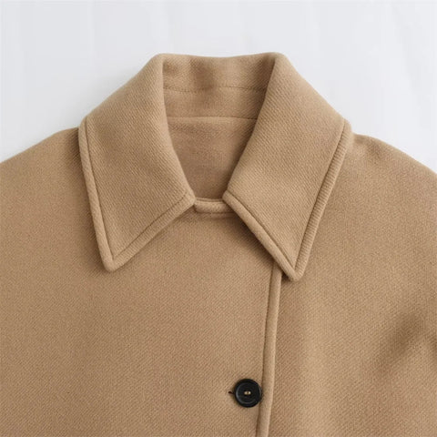 CLASSY CAMEL MANTEL COAT