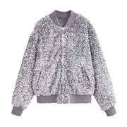 The Stormy Paillet Glitter Bomber Jacket