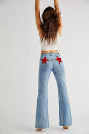 The Jessie™ - Retro Red Star Jeans