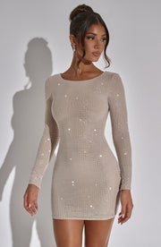 Glimmer Mini Dress - Nude