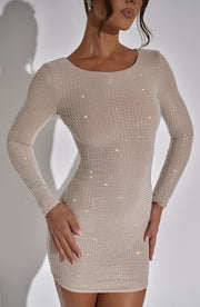 Glimmer Mini Dress - Nude