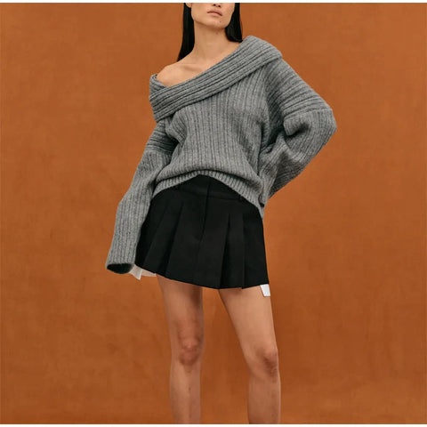 Off Shoulder Knit Sweater Flo